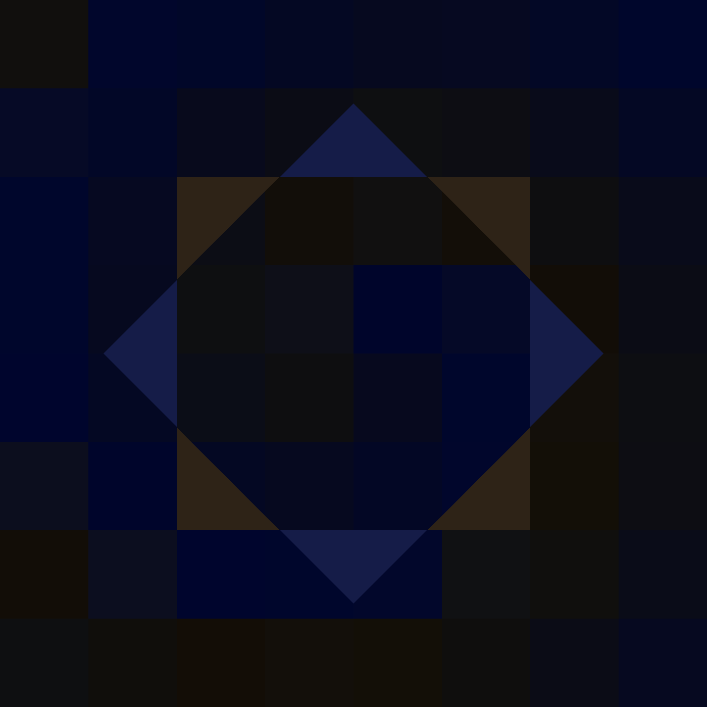 Album cover for 'Horromons', depicting an eight-pointed star with alternating dark blue and dark brown points, on a dark background